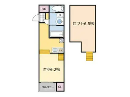 ハーモニーテラス苦竹II(1K/1階)の間取り写真