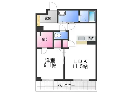 サウザンド和泉府中(1LDK/4階)の間取り写真