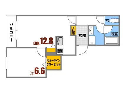 セレスト府中(1LDK/2階)の間取り写真