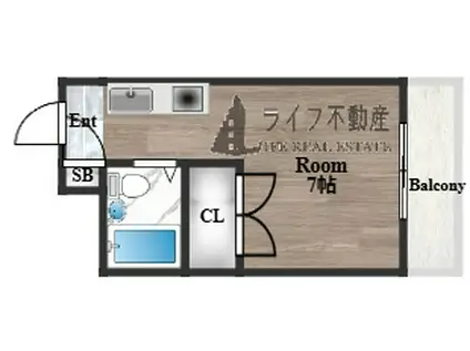 アーバンライフ上島(ワンルーム/3階)の間取り写真