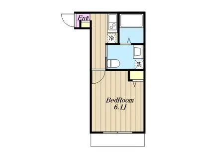 中新田A号棟(1K/2階)の間取り写真