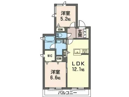シャイン フレア(2LDK/3階)の間取り写真