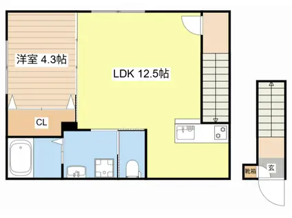 イオ・リアン坂本II(1LDK/2階)の間取り写真