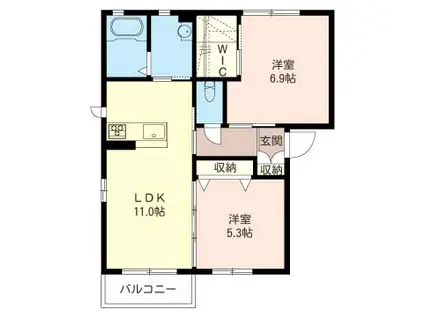 プランドール有馬A(2LDK/1階)の間取り写真