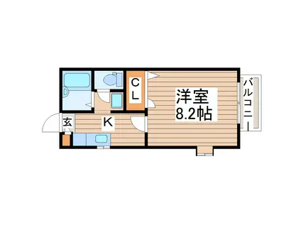 アネックス(1K/2階)の間取り写真