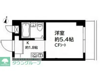 カレッジハイツ稲毛(1K/2階)の間取り写真
