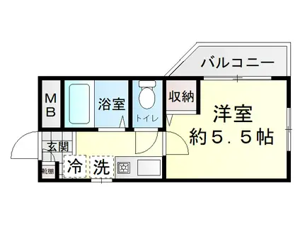 川辺ビル(1K/1階)の間取り写真