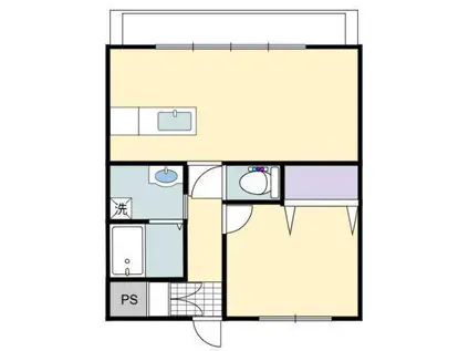 APARTMENT MOI(1LDK/3階)の間取り写真