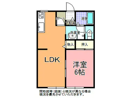 エスポワールウルノ A棟(1LDK/1階)の間取り写真