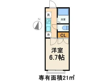 コージーハウス228G(1K/2階)の間取り写真