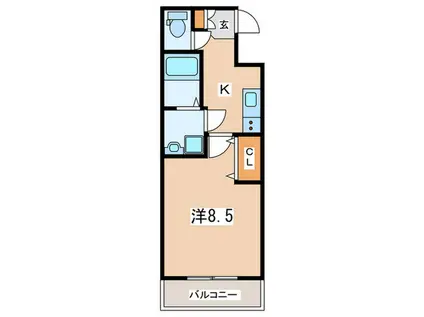浜町3丁目計画(1K/2階)の間取り写真