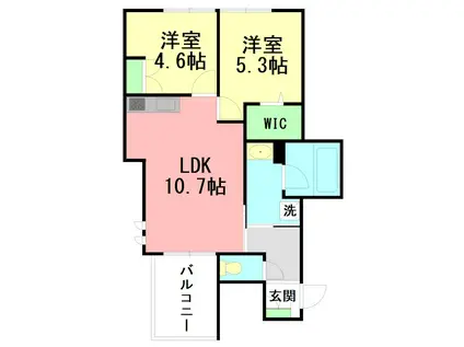 MORE CALDO(2LDK/2階)の間取り写真