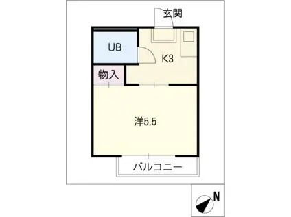 アポアール(1K/1階)の間取り写真