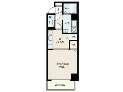 マッシモ北3条(1DK/4階)の間取り写真