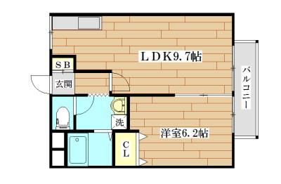 松下ハイツ(1LDK/2階)の間取り写真