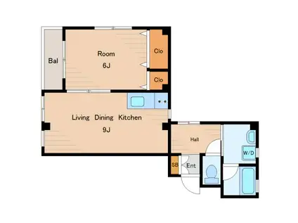 ハイツ松田(1DK/3階)の間取り写真