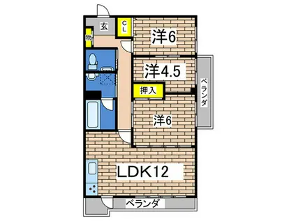 S.Aビル(3LDK/3階)の間取り写真