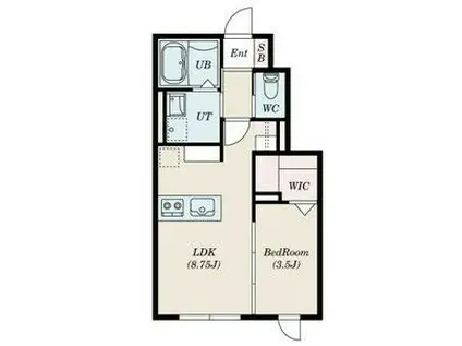 LIBERTE(1LDK/1階)の間取り写真