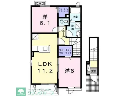 ポストマスターS(2LDK/2階)の間取り写真
