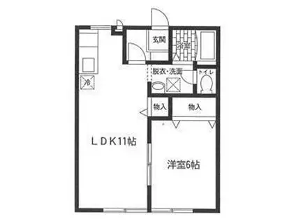 中央公園参番館(1LDK/1階)の間取り写真