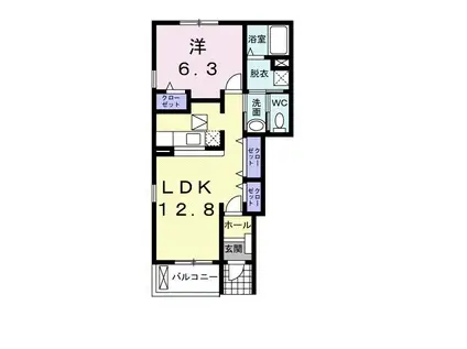 ベリー・フィールド(1LDK/1階)の間取り写真