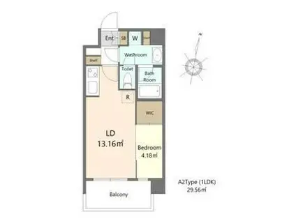 ALIVIS六本松(1LDK/7階)の間取り写真