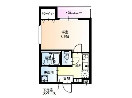 フジパレス塚口東V番館(1K/1階)の間取り写真