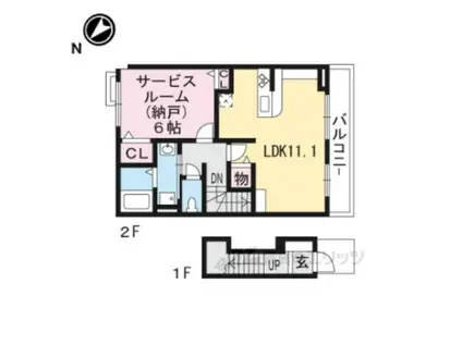 グレイス リバー(1LDK/2階)の間取り写真