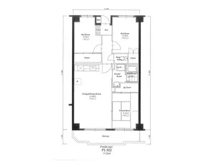 パステル八芳(3LDK/3階)の間取り写真