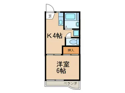 タウニー寿II(1K/2階)の間取り写真