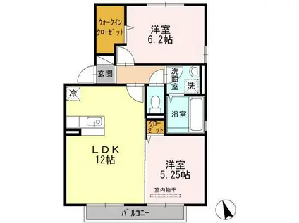 シャルマンB(2LDK/2階)の間取り写真