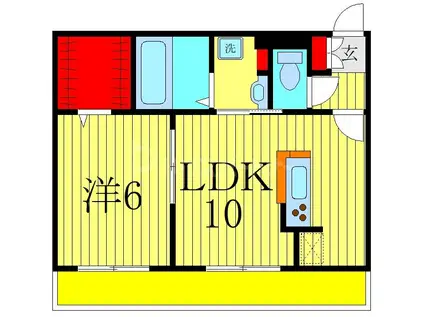 ホープヒル(1LDK/3階)の間取り写真