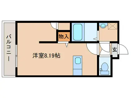 マリベールARASHIC(ワンルーム/1階)の間取り写真