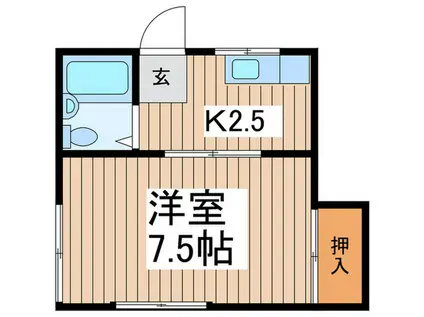 ときわハイツ(1K/2階)の間取り写真