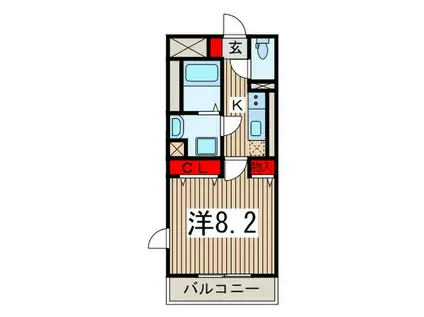 キャトル・フィーユ(1K/3階)の間取り写真