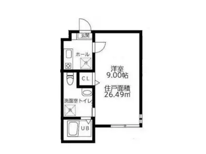 ラ・シャンス南林間(1K/3階)の間取り写真