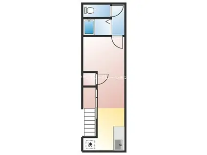 上ノ島アパート(1K/2階)の間取り写真