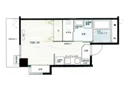 秀和マンション(1K/3階)の間取り写真