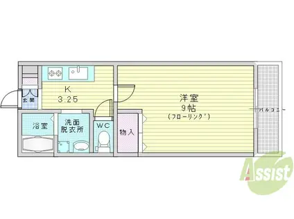 ノーブルイズミ(1K/2階)の間取り写真