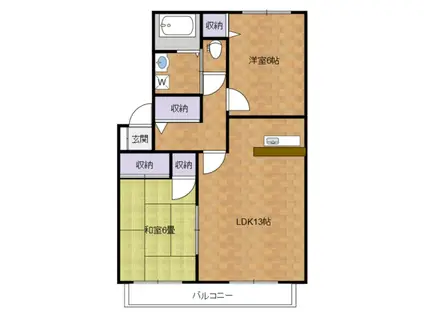 エスポワールB(2LDK/1階)の間取り写真