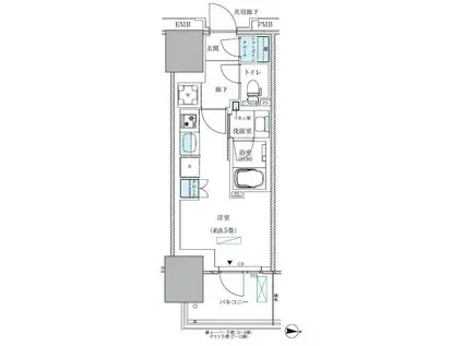 パークアクシス西大島コンフォートスクエア(ワンルーム/5階)の間取り写真