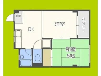 エヌハイム(2DK/2階)の間取り写真