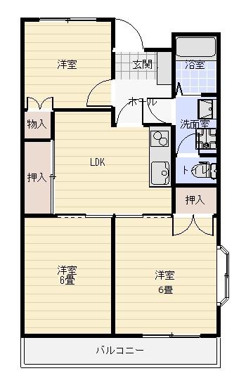 光ハイツ(3DK/3階)の間取り写真