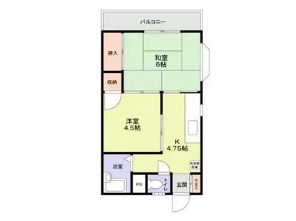 エクセレント泉(2K/1階)の間取り写真