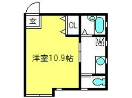 B・キャッスル日進(1K/1階)の間取り写真