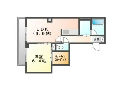 シャーメゾンプライム(1LDK/3階)の間取り写真