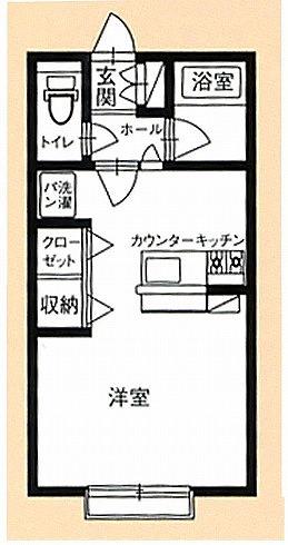 DI新富C(ワンルーム/2階)の間取り写真