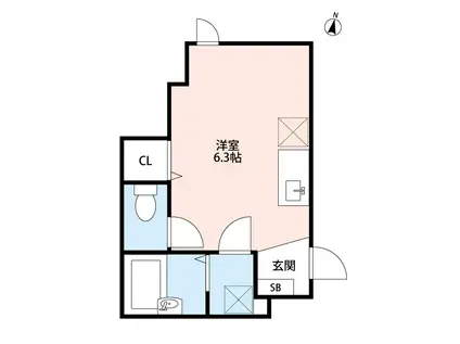 AVANCE春日町(ワンルーム/1階)の間取り写真