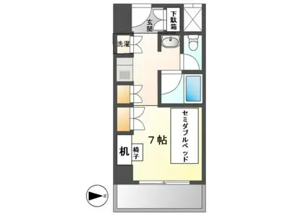 プログレンス栄(1K/4階)の間取り写真