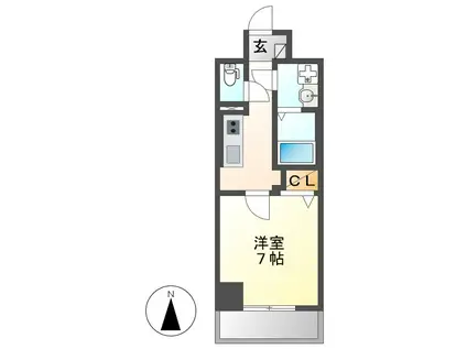 コートバスク(1K/3階)の間取り写真